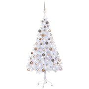 Vidaxl kunstkerstboom met verlichting en kerstballen 380 takken 150 cm - afbeelding 1
