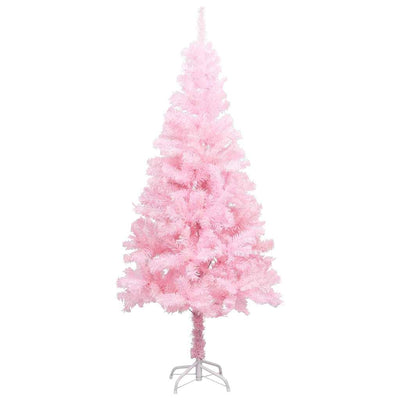 Vidaxl kunstkerstboom met verlichting en kerstballen 120 cm pvc roze