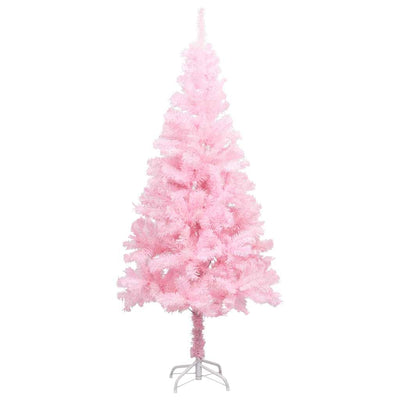 Vidaxl kunstkerstboom met verlichting en kerstballen 180 cm pvc roze