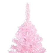 VidaXL Kunstkerstboom met verlichting en kerstballen 210 cm PVC roze - afbeelding 3