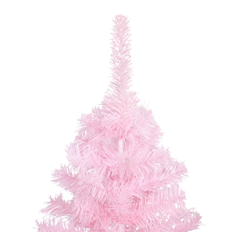 VidaXL Kunstkerstboom met verlichting en kerstballen 240 cm PVC roze