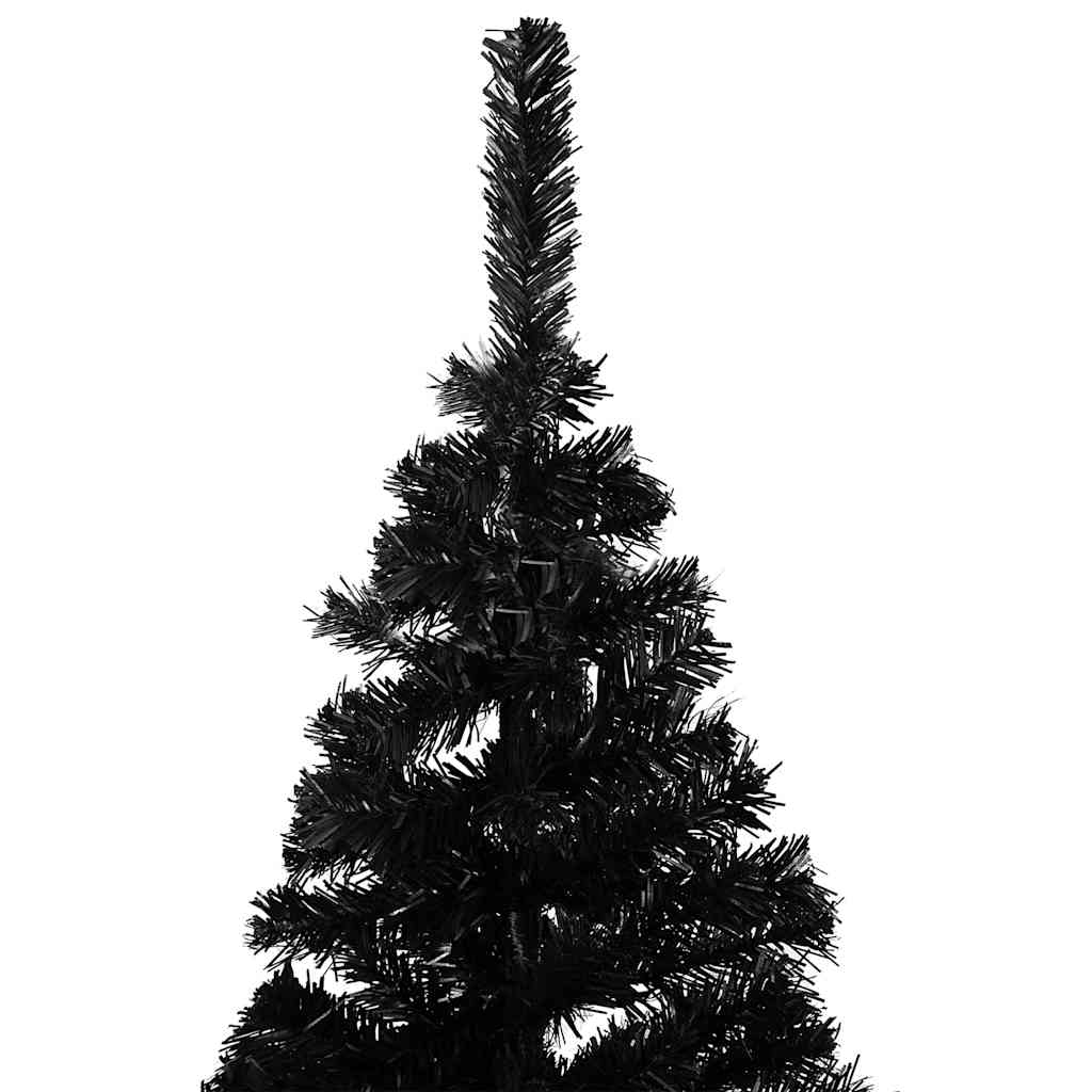 Vidaxl kunstkerstboom met verlichting en kerstballen 120 cm pvc zwart