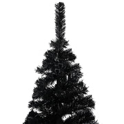 VidaXL Kunstkerstboom met verlichting en kerstballen 240 cm PVC zwart - afbeelding 3