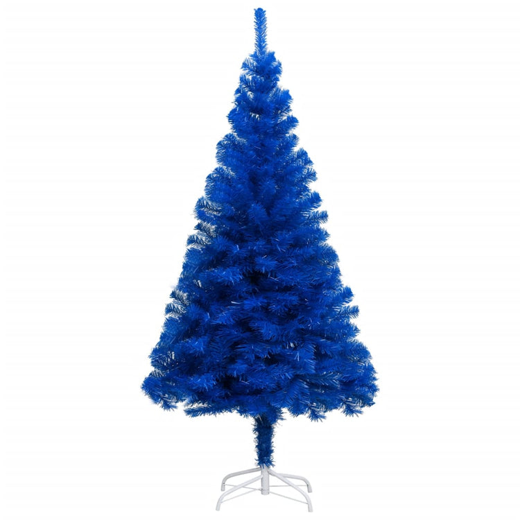 VidaXL Kunstkerstboom met verlichting en kerstballen 120 cm PVC blauw