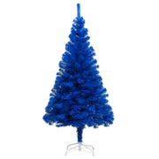 VidaXL Kunstkerstboom met verlichting en kerstballen 150 cm PVC blauw - afbeelding 2