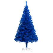VidaXL Kunstkerstboom met verlichting en kerstballen 180 cm PVC blauw - afbeelding 2