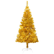 VidaXL Kunstkerstboom met verlichting en kerstballen 120 cm PET goud - afbeelding 2