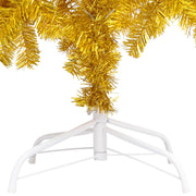 VidaXL Kunstkerstboom met verlichting en kerstballen 150 cm PET goud - afbeelding 3