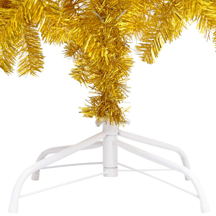 VidaXL Kunstkerstboom met verlichting en kerstballen 150 cm PET goud