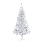 VidaXL Kunstkerstboom met verlichting en kerstballen 150 cm PET zilver - afbeelding 2