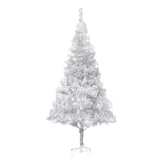 VidaXL Kunstkerstboom met verlichting en kerstballen 180 cm PET zilver - afbeelding 2