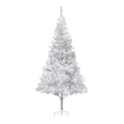 VidaXL Kunstkerstboom met verlichting en kerstballen 210 cm PET zilver - afbeelding 2