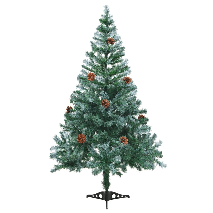 VidaXL Kunstkerstboom met verlichting ballen sneeuw dennenappel 150 cm