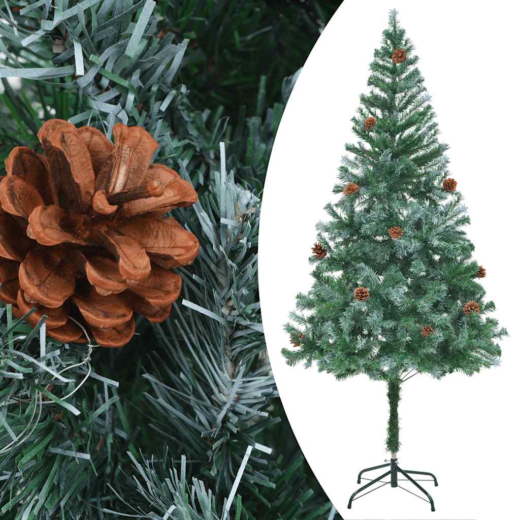 Vidaxl kunstkerstboom met verlichting kerstballen dennenappels 180 cm