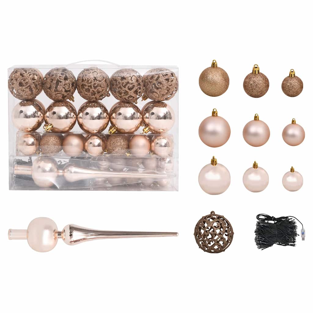 Vidaxl kunstkerstboom met verlichting en kerstballen 150 cm pvc wit