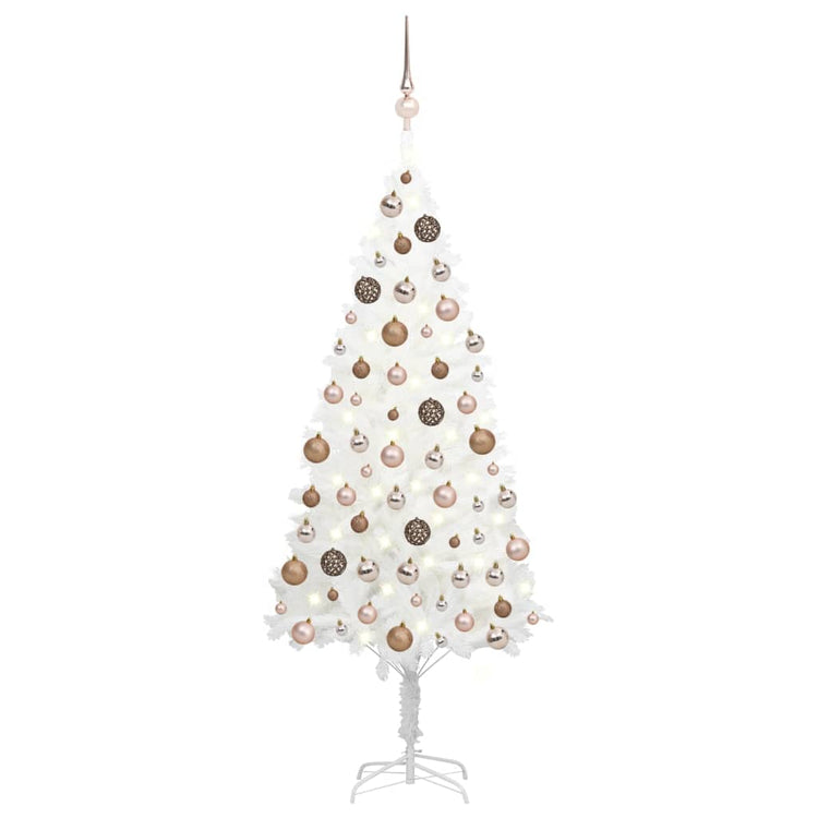 VidaXL Kunstkerstboom met verlichting en kerstballen 180 cm wit
