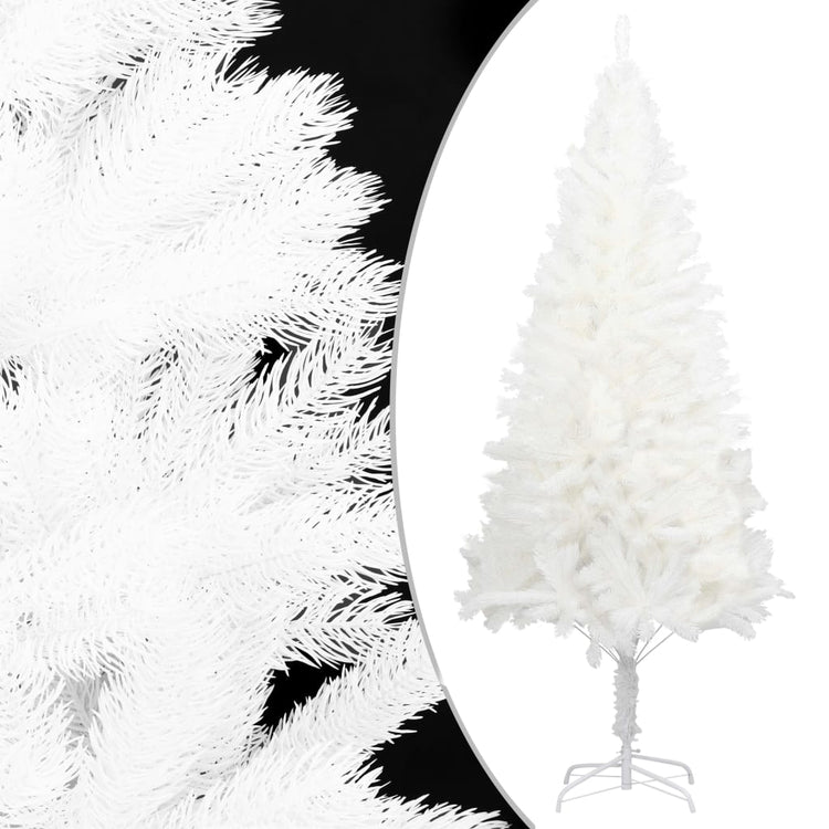 VidaXL Kunstkerstboom met verlichting en kerstballen 210 cm PVC wit