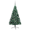 Vidaxl kunstkerstboom met verlichting en kerstballen half 180 cm groen