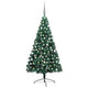 Vidaxl kunstkerstboom met verlichting en kerstballen half 180 cm groen