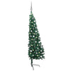Vidaxl kunstkerstboom met verlichting en kerstballen half 210 cm groen