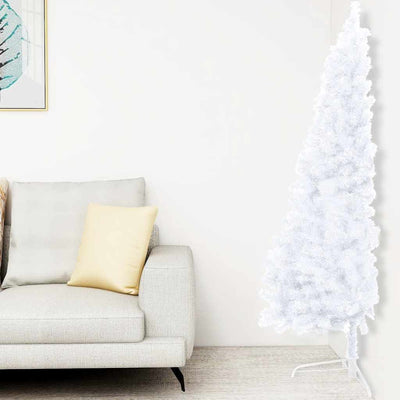 Vidaxl kunstkerstboom met verlichting en kerstballen half 240 cm wit