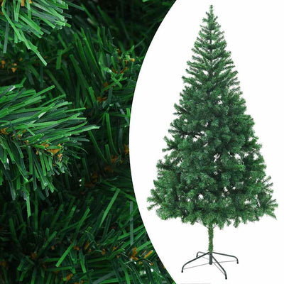 Vidaxl kunstkerstboom met verlichting en kerstballen 910 takken 210 cm
