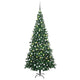 Vidaxl kunstkerstboom met verlichting en kerstballen l 240 cm groen
