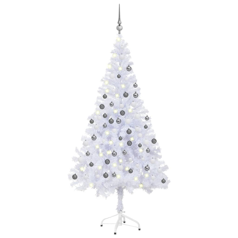 VidaXL Kunstkerstboom met verlichting en kerstballen 620 takken 180 cm