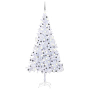 Vidaxl kunstkerstboom met verlichting en kerstballen 910 takken 210 cm - afbeelding 1