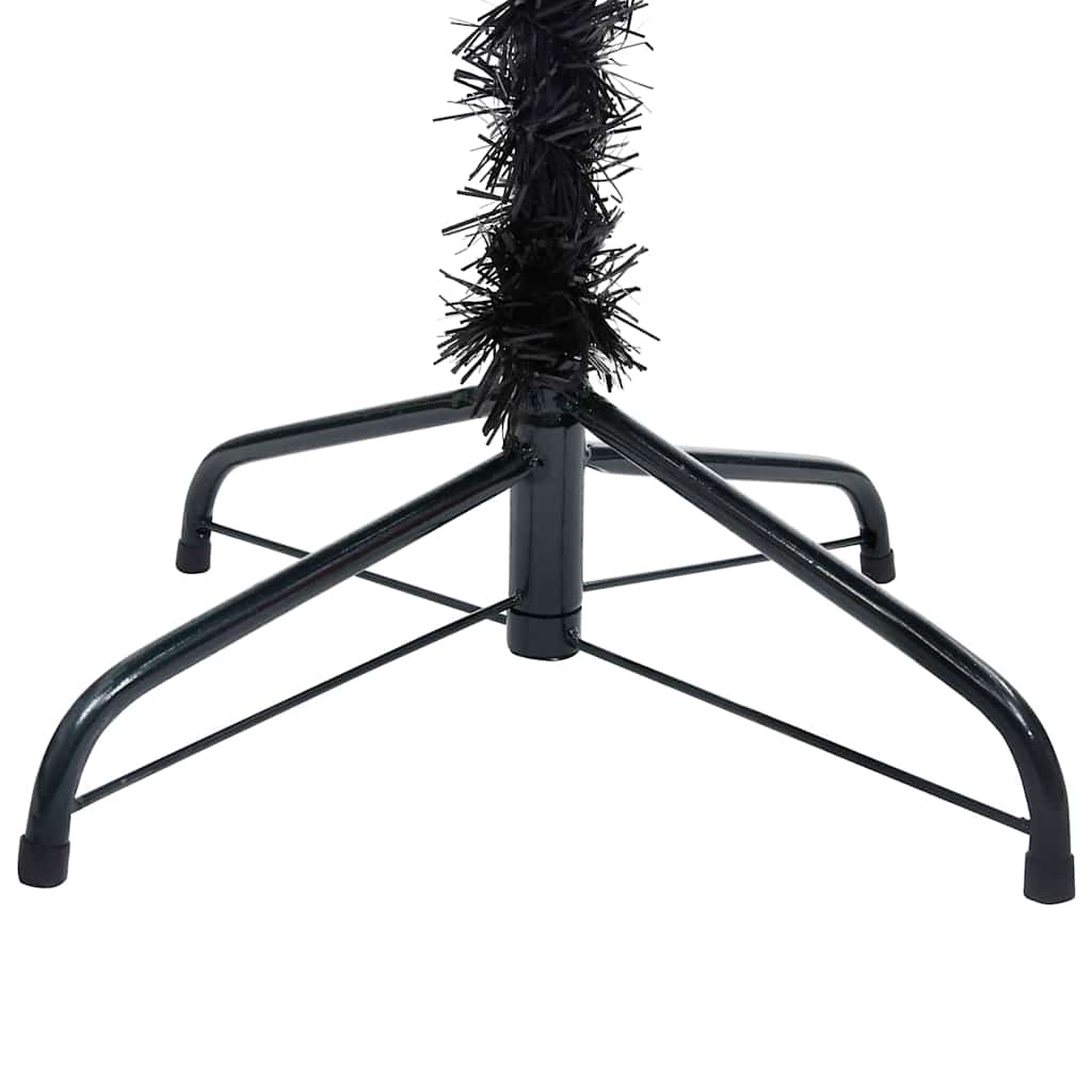 Vidaxl kunstkerstboom met verlichting en kerstballen 120 cm pvc zwart
