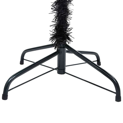 Vidaxl kunstkerstboom met verlichting en kerstballen 120 cm pvc zwart