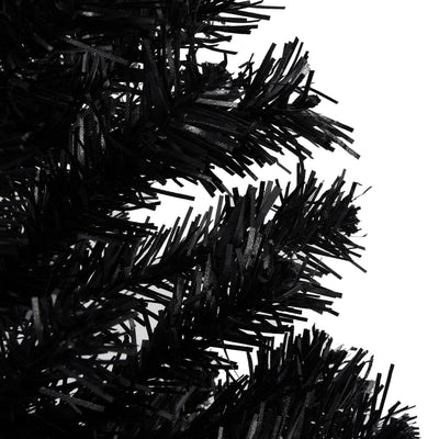 Vidaxl kunstkerstboom met verlichting en kerstballen 150 cm pvc zwart