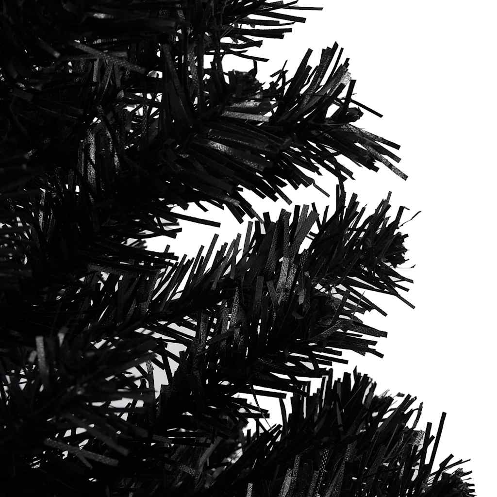 Vidaxl kunstkerstboom met verlichting en kerstballen 150 cm pvc zwart
