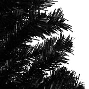 Vidaxl kunstkerstboom met verlichting en kerstballen 180 cm pvc zwart - afbeelding 2