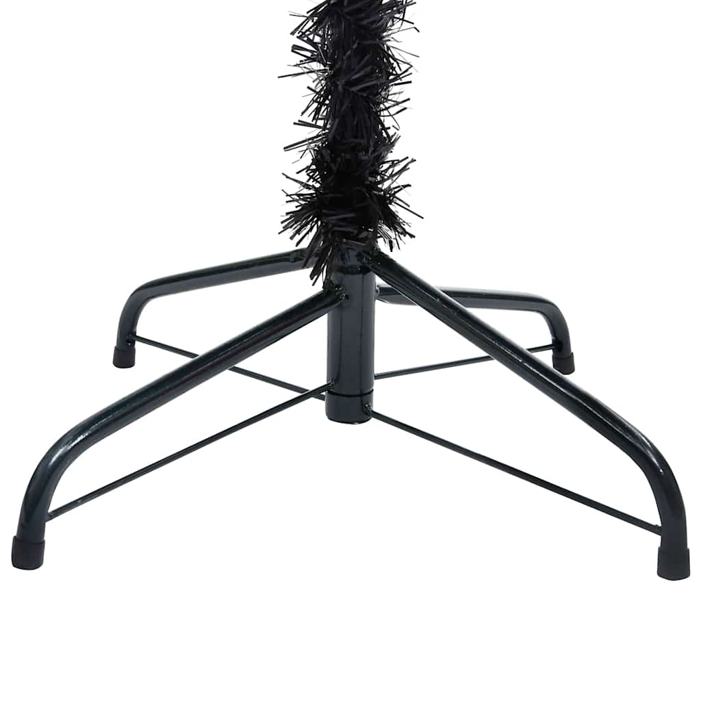 Vidaxl kunstkerstboom met verlichting en kerstballen 210 cm pvc zwart