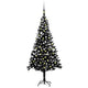 Vidaxl kunstkerstboom met verlichting en kerstballen 240 cm pvc zwart