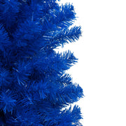 VidaXL Kunstkerstboom met verlichting en kerstballen 180 cm PVC blauw - afbeelding 2