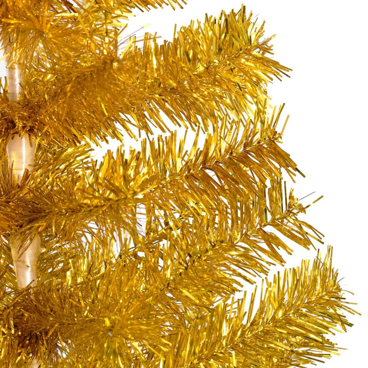 VidaXL Kunstkerstboom met verlichting en kerstballen 120 cm PET goud