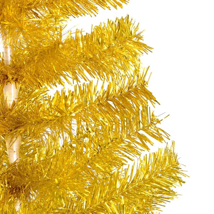 VidaXL Kunstkerstboom met verlichting en kerstballen 180 cm PET goud