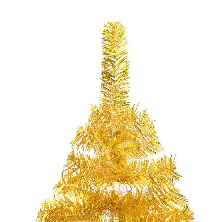 VidaXL Kunstkerstboom met verlichting en kerstballen 180 cm PET goud