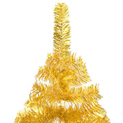 VidaXL Kunstkerstboom met verlichting en kerstballen 240 cm PET goud - afbeelding 3