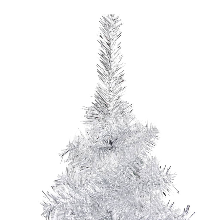 VidaXL Kunstkerstboom met verlichting en kerstballen 180 cm PET zilver