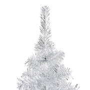 VidaXL Kunstkerstboom met verlichting en kerstballen 210 cm PET zilver - afbeelding 3