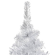 VidaXL Kunstkerstboom met verlichting en kerstballen 240 cm PET zilver - afbeelding 3