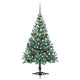 Vidaxl kunstkerstboom met verlichting ballen sneeuw dennenappel 150 cm