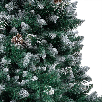 Vidaxl kunstkerstboom met led en kerstballen en dennenappels 180 cm