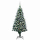 Vidaxl kunstkerstboom met led en kerstballen en dennenappels 210 cm