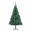 VidaXL Kunstkerstboom met verlichting en kerstballen 120 cm PVC groen