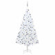 Vidaxl kunstkerstboom met verlichting en kerstballen 210 cm pvc wit