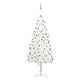 Vidaxl kunstkerstboom met verlichting en kerstballen 210 cm pvc wit